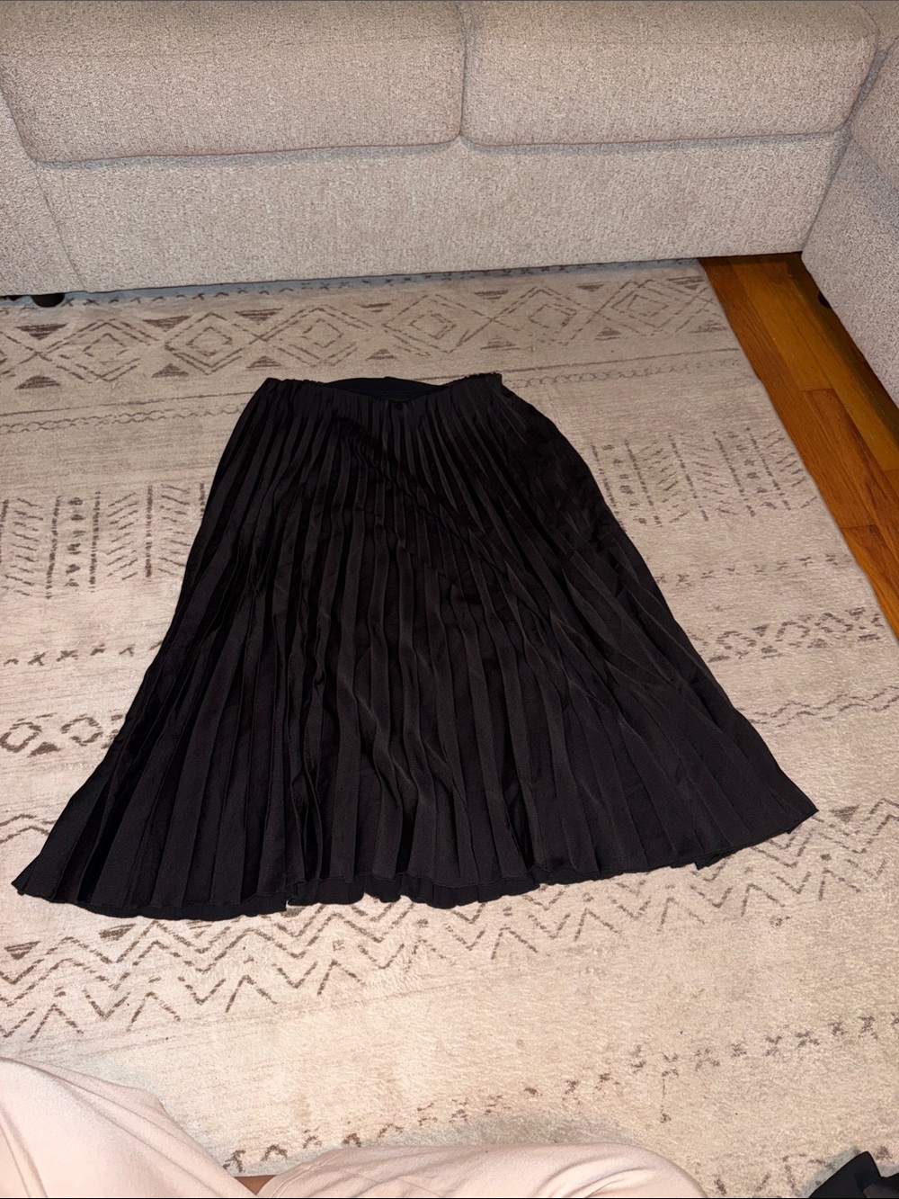 Zara Black Pleated Circle Skirt